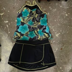 Floral print swim suit